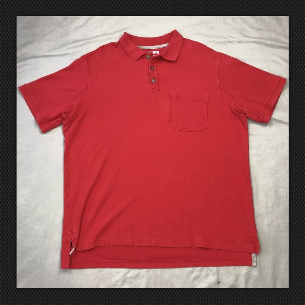 Duluth Trading Mens Red Polo Shirt Heavy Duty XL